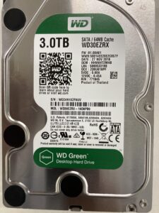 【データ復旧・データ復元成功実績】HDD WD WD30EZRX-19D8PB0 3TB デスクトップPC内蔵HDD、Windows起動しない