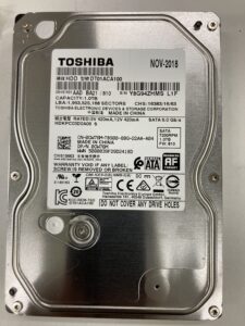 【データ復旧・データ復元成功実績】HDD TOSHIBA DT01ACA100 1TB PC内蔵HDD。認識しない。