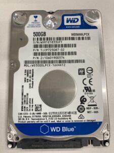 【データ復旧・データ復元成功実績】HDD WD WD5000LPCX 500GB 異音がして認識しない