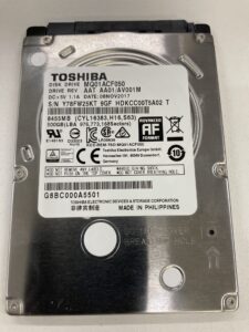 【データ復旧・データ復元成功実績】HDD TOSHIBA MQ01ACF050 500GB ノートPC内蔵HDD、認識しない。ファイナルデータでもダメだった。