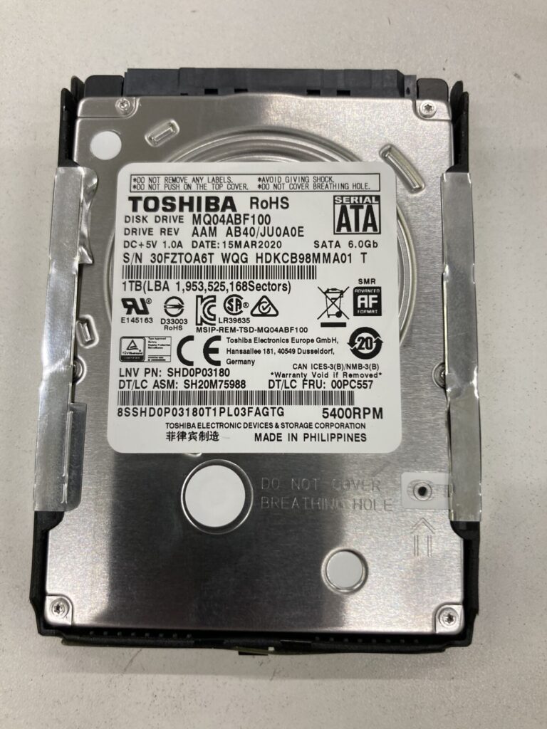 ノートPC NEC PC-NS20AM2W 1TB　HDD TOSHIBA MQ04ABF100